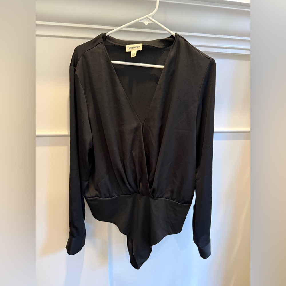 Nordstrom Black Long Sleeve Blouse